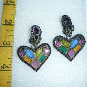 Vintage Sorrelli HEART Clip-back Earrings